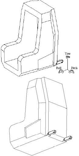 Diagram showing Three-dimensional Schematic Views of Child Restraint Fixture