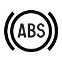 Symbol showing, in contour, between parentheses, a circle containing the letters ABS.