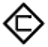The symbol consists of a diamond shape outline in which an uppercase letter C is centred.